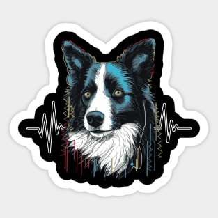 Heartbeat Border Collie Sticker